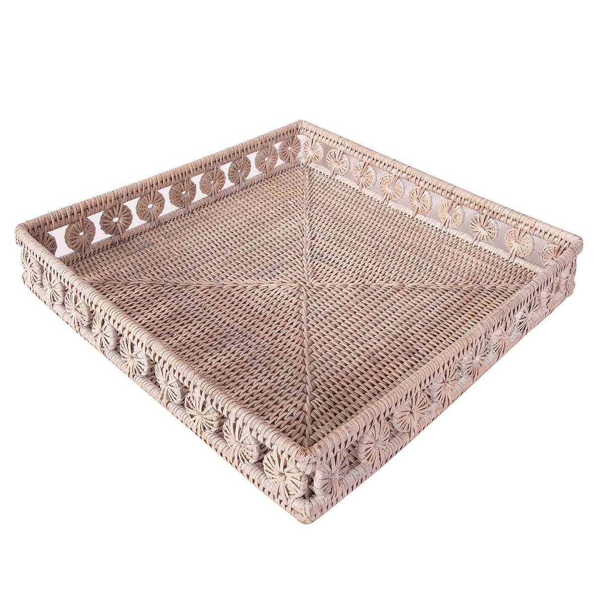Artifacts Trading Company Inna Design Square Tray 18" White Wash